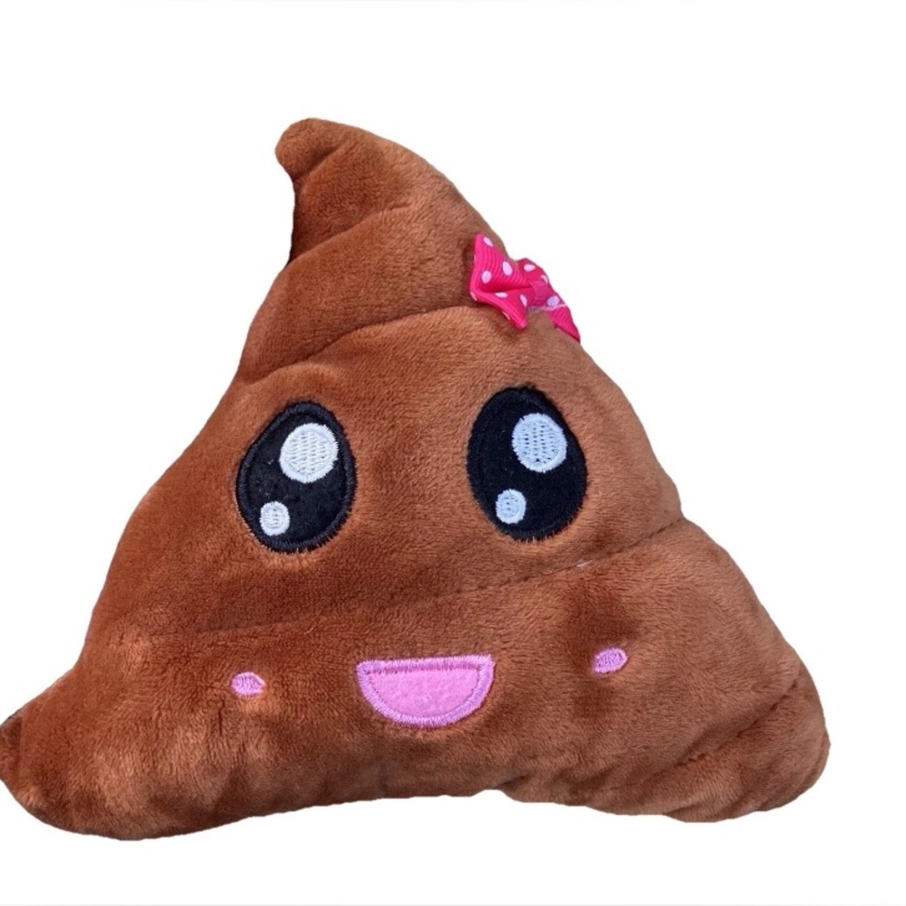 Poop Emoji Mrs. Plush Pillow Smiling W/Bow Stuffed Toy Friendship joke Gift